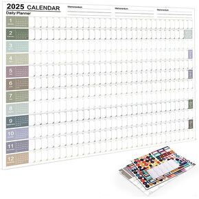 2025 Wall Calendars 365 Day Poster Calendar, 2025 Yearly Planner Schedule Calendar for Home, Office, School Projects