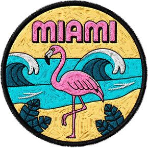 Miami Florida Patch Embroidered Iron on Patches for Clothes Backpacks Bags Jeans Jackets Size 3" ID45095