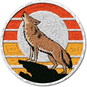 Coyote Patch Embroidered Iron on Patches for Clothes Backpacks Bags Jeans Jackets Size 3" ID45095