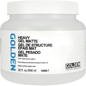 Heavy Gel Matte by GOLDEN, 32 fl. oz. Jar, Professional Acrylic Gel Medium, Semi-Transparent