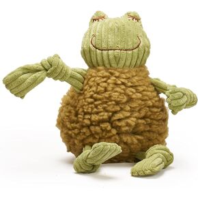 HuggleHounds Fleece Dog Toys For Large Dogs & Aggressive Chewers - Squeaky Plush Dog Toy - Soft Yet Extra Durable Stuffed Pet Toy - Puppy Toys For All Breeds | FlufferKnottie, Large Fiona the Frog