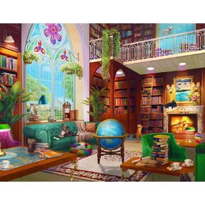 Springbok The Library 500 Piece Jigsaw Puzzle for Adults - Cozy Library for Booklovers - Unique Cut and Perfectly Fit Pieces - Finished Size 23.5" x 18"