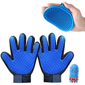 Pet Grooming Set with Dog Washing Gloves for Bathing and Silicone Dog Toothbrush, Pet Grooming Gloves for Dogs, Cats and Horses (185 Tips)