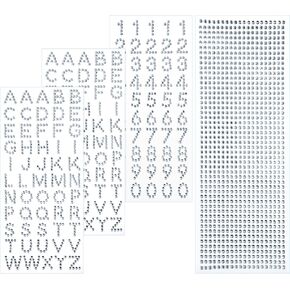 Blulu Grad Cap Decoration Set Glitter Alphabet Letter Stickers and Gemstone Border Stickers for Graduation Cap and Other Handicraft Art (Silver)