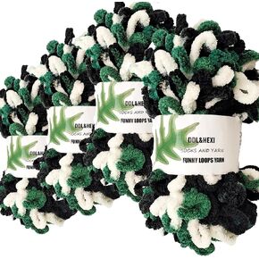 DDL&HEXI 4 of Loop Yarn Finger Knitting Yarn Chunky Chenille Yarn (103-4)