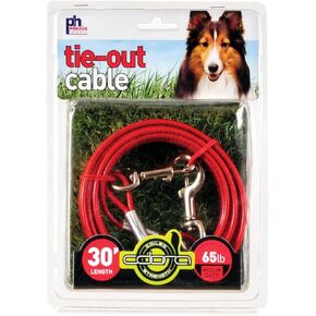 Prevue Pet Products 2121 Medium-Duty 30' Tie-Out Cable Red