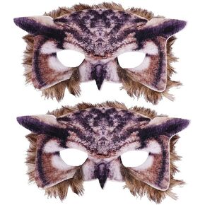 2Pcs Owl Halloween Masks Halloween Owl Masks Masquerade Owl Masks Animal Half Face Mask for Halloween Easter Costume Party Cosplay Props