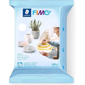 STAEDTLER 8101-0 FIMO Air Basic - Air-Drying Modelling Clay, 1 kg - White