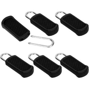 6pcs Zipper Pull Replacement, Detachable Zipper Puller Plastic Zipper Pull Tab Mend Fixer Zipper Replacement Slider Luggage Zipper Repair for Clothing Jackets Suitcase Handbag Backpack (Black)