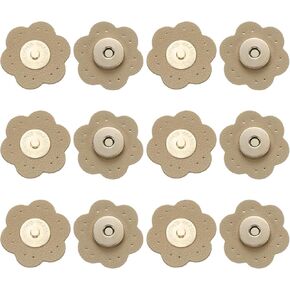 uxcell 6 Pcs Leather Snaps Buttons, Magnetic Purse Snap Clasps Bag Fastener Clasp for DIY Bags Clothes Accessories Hand Sewing, White (Plum)