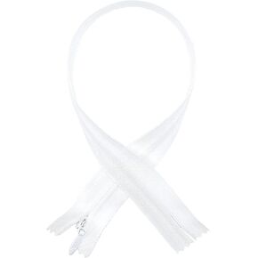 #5 Invisible Bridal Wear YKK (Conceal) White Extra Heavy Duty Zipper - Closed Bottom - Color White - Made in The United States (1 Zipper Per Pack) (24" Inches)