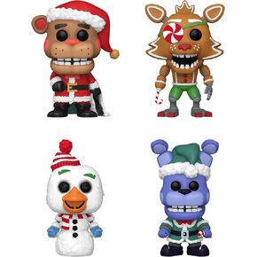 Funko Pop! FNAF Holiday 2023 Set of 4 - Five Nights at Freddy's - Holiday Freddy, Holiday Bonnie, Holiday Foxy and Gingerbread Chica
