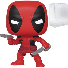 POP Marvel: First Appearance - Deadpool Funko Pop! Vinyl Figure (Bundled with Compatible Pop Box Protector Case), Multicolor, 3.75 inches