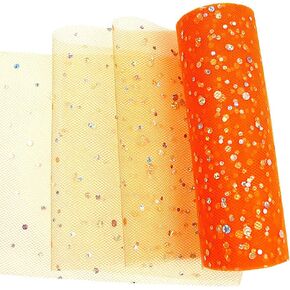 Laser Sequin Glitter Tulle Rolls 6 inch x 10 Yards (30 feet) Black Tulle Rolls Fabric Tutu for DIY Skirts Wedding Gift Wrap Sewing Crafting Bow Bridal Decorations Birthday Party (Black)