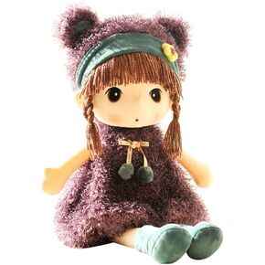 Plush Baby Doll Girl with Clothes, 17.7 Sweetheart Rag Doll Cozy Cuddle Soft Baby Doll for Kids Babies,Plush Stuffed Toy with Hat Skirt Plush Toy Baby Girls Sleeping Partner Doll Xmas Birthday Gift