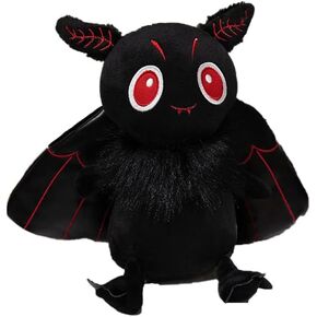 Stuffed Bat Plush Toy Realistic Bat Halloween Christmas Birthday Gift (Black, 10 inches)