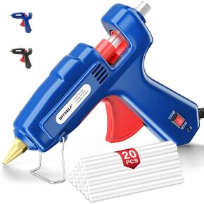 DIYSELF Hot Glue Gun, Full Size, 1 PCS Glue Gun with 20 Glue Sticks, Glue Gun and Sticks Set, Hot Glue Gun Kit for Crafts, Fabric, Woodworking, Craft Glue Guns, Heavy Duty Glue Gun, 60/100W(Black） in Kuwait