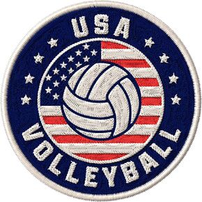 USA Volleyball Patch Embroidered Iron on Patches for Clothes Backpacks Bags Jeans Jackets Size 3" ID45095