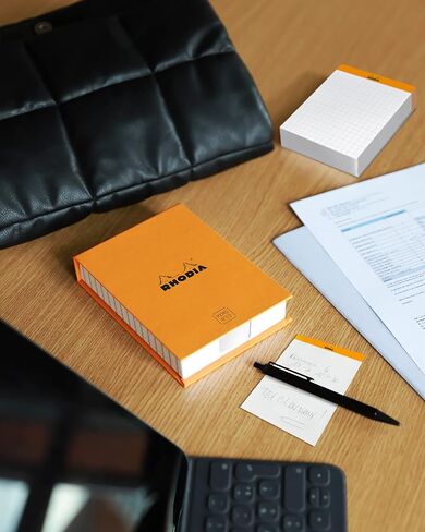 Rhodia 194045c - Memo Pad N ° 11 Orange - A7 8.5x11.5 cm - DOT (منقط) - 240 ورقة 80 جم/م - عملية وضغوط - Rhodiatime in Kuwait
