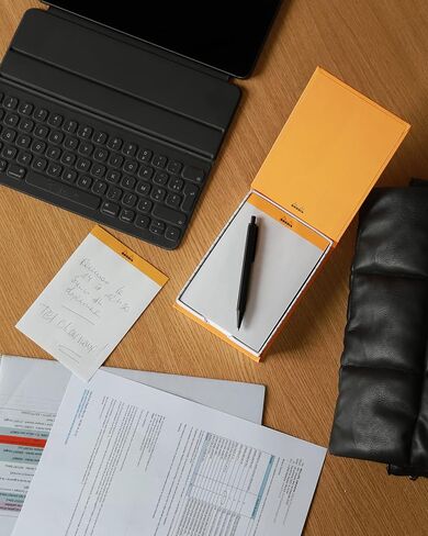 Rhodia 194045c - Memo Pad N ° 11 Orange - A7 8.5x11.5 cm - DOT (منقط) - 240 ورقة 80 جم/م - عملية وضغوط - Rhodiatime in Kuwait