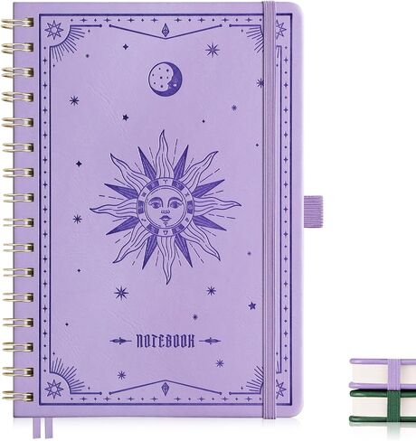 EMSHOI Lined Spiral Journal Notebook for Women & Men, 140 Numbered Pages, College Ruled Hardcover Notebook for Work & Note Taking, Journals for Writing, A5(6"x8") - Lightpurple in Saudi Arabia