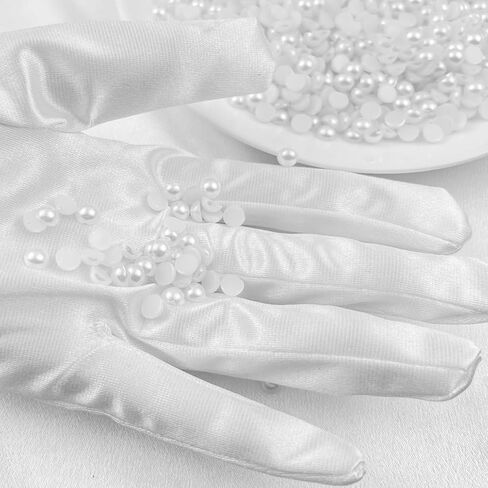 2000PCS 6mm Flatback Pearls for Crafts Jewelry Scrapbooking, Round Half Pearls Flat Back Half Pearls for Craft Projects, Jewelry Making, Shoes, Cup, Nail Art Decoration(40-White) in Kuwait