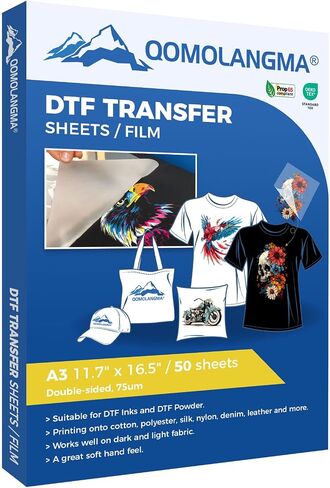 DTF Transfer Movie أوراق المعالجة على الوجهين DTF نقل ورقة HOT PEEL PET HEAT TRANSE DIRECT إلى فيلم نقل الفيلم لطباعة نقل القميص (8.27in × 11.7 بوصة (A4) -100 صفائح) in Kuwait