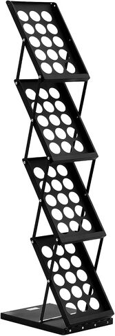 VEVOR Foldable Magazine Display Rack, 4-Tier Brochure Literature Display Stand, Portable Catalog Brochure Holder Stand with Carrying Bag for Office Trade Show Exhibitions, 4 Pockets in Saudi Arabia