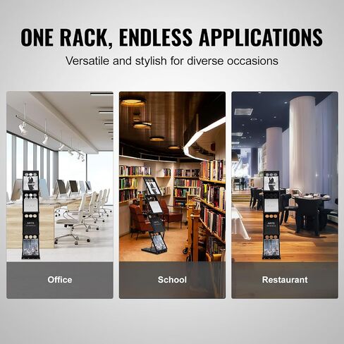 VEVOR Foldable Magazine Display Rack, 4-Tier Brochure Literature Display Stand, Portable Catalog Brochure Holder Stand with Carrying Bag for Office Trade Show Exhibitions, 4 Pockets in Saudi Arabia
