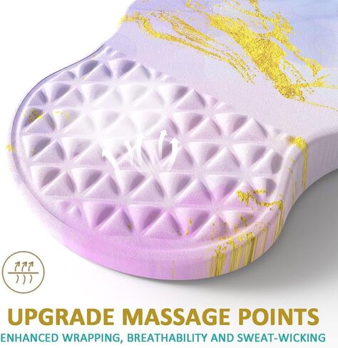 وسادة ماوس مريحة لدعم المعصم مع تصميم منتفخ للتدليك، مسند معصم لتخفيف الآلام مع إسفنج الذاكرة وقاعدة مضادة للانزلاق، وسادات ماوس كمبيوتر كبيرة للمكتب المنزلي (نبات الزهور) in Kuwait