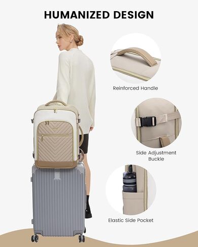 حقائب الظهر LoveVook كبيرة للسفر للنساء ، 50 لتر تحمل على ظهر الطائرة المعتمدة ، حقيبة سفر TSA الشخصية للنساء لتناسب 18 "كمبيوتر محمول ، ومقاوم للماء على أكياس للطائرات مع 3 مكعبات التعبئة ... in Kuwait