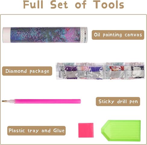 Ginfonr 5D Diamond Art Painting Colorful Universe Full Drill by Number Kits, 2 Pack Abstract Planet Paint with Diamonds Art Crystal DIY Star Rhinestone Decor Wall Craft 30x40 cm (12"x16") in Saudi Arabia