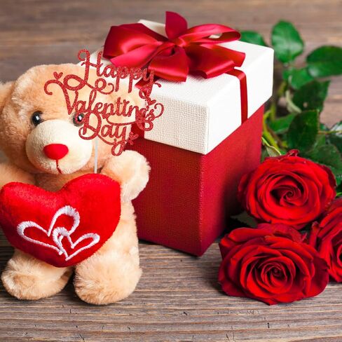 10pcs عيد الحب سعيد الكعكة أعلى الكعكة ريد بريق الكعكة توبيبر عيد الحب يوم كب كيك توبيبر على شكل قلب يختار إكسسوارات كعكة لحفل الزفاف عيد الحب ديكور كيك ديكور in Kuwait