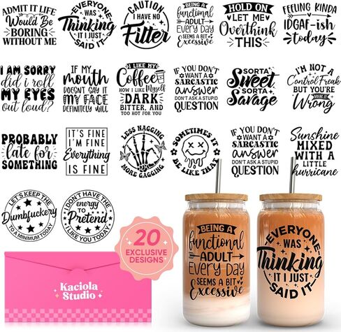الكتاب المقدس آية الأشعة فوق البنفسجية DTF Cup Wrap -20 Sheets Inspiration Quotes Questar in Kuwait