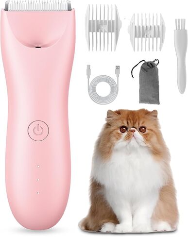 Dog Clippers Pet Grooming Kit, Low Noise Dog Hair Trimmer for Grooming Cordless Pet Shaver with LED Light for Dogs Cats Animals in Kuwait