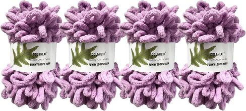 DDL&HEXI 4 of Loop Yarn Finger Knitting Yarn Chunky Chenille Yarn (103-4) in Kuwait