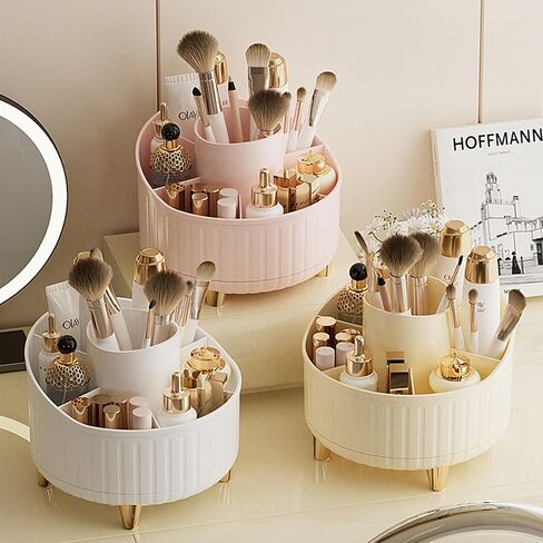 Pencil Holder For Desk,7 Slots 360°Degree Rotating Desk Organizers And Accessories,Desktop Storage Stationery Supplies Organizer, Cute Pencil Cup Pot For Office, School, Home (Pink) in Saudi Arabia