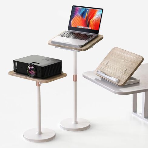 NAMON 2 in 1 Portable Laptop Floor Stand & Desktop Stand, Standing Desk Converter with Adjustable Height from 16.5" to 51", Perfect for Home, Office, Meeting Room, Study (White Ash Effect) in Kuwait