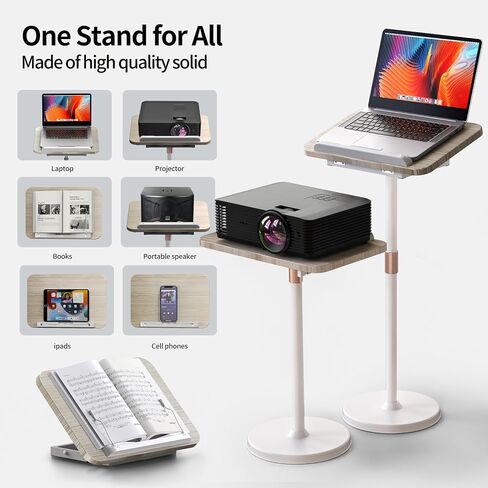 NAMON 2 in 1 Portable Laptop Floor Stand & Desktop Stand, Standing Desk Converter with Adjustable Height from 16.5" to 51", Perfect for Home, Office, Meeting Room, Study (White Ash Effect) in Kuwait