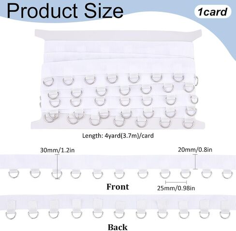 MAYJOYDIY 4 Yards White Grommet Trim with D Rings 1.2inch Eyelet Grommet Tape Eyelet Trimming Ribbon Strip Twill Tape for Sewing Garment Corset Shirt Dress Skirt Decoration in Saudi Arabia