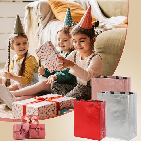 KEYYOOMY 20 Pcs Green Gift Bags with Handles Medium Size- 8x4x10 In Glossy Reusable Gift Bag with Handles- Shiny Holographic Party Favor Bags, Birthday Goodie Bags, Wedding Gift Bag in Saudi Arabia