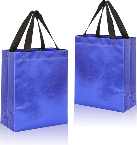 KEYYOOMY 20 Pcs Green Gift Bags with Handles Medium Size- 8x4x10 In Glossy Reusable Gift Bag with Handles- Shiny Holographic Party Favor Bags, Birthday Goodie Bags, Wedding Gift Bag in Saudi Arabia