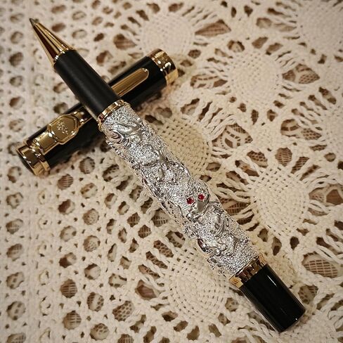 Heavy Metal Dragon ballpoint pen (Ancient Silvery with Gold Trim) in Saudi Arabia