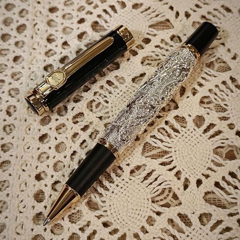 Heavy Metal Dragon ballpoint pen (Ancient Silvery with Gold Trim) in Saudi Arabia