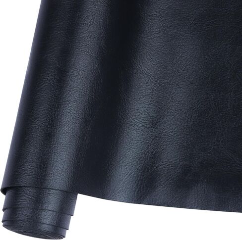 Smooth Solid Color Black Faux Leather Sheets Roll 12"X53" (30cmX135cm),Very Suitable for Making Crafts, Leather Earrings, Bows,Sewing(Black) in Kuwait