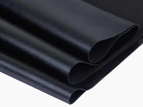 Smooth Solid Color Black Faux Leather Sheets Roll 12"X53" (30cmX135cm),Very Suitable for Making Crafts, Leather Earrings, Bows,Sewing(Black) in Kuwait