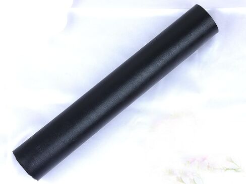 Smooth Solid Color Black Faux Leather Sheets Roll 12"X53" (30cmX135cm),Very Suitable for Making Crafts, Leather Earrings, Bows,Sewing(Black) in Kuwait