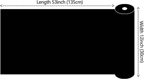 Smooth Solid Color Black Faux Leather Sheets Roll 12"X53" (30cmX135cm),Very Suitable for Making Crafts, Leather Earrings, Bows,Sewing(Black) in Kuwait