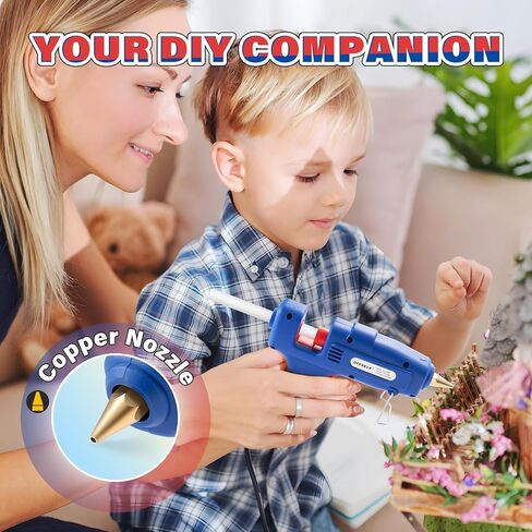 DIYSELF Hot Glue Gun, Full Size, 1 PCS Glue Gun with 20 Glue Sticks, Glue Gun and Sticks Set, Hot Glue Gun Kit for Crafts, Fabric, Woodworking, Craft Glue Guns, Heavy Duty Glue Gun, 60/100W(Black） in Kuwait