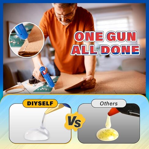 DIYSELF Hot Glue Gun, Full Size, 1 PCS Glue Gun with 20 Glue Sticks, Glue Gun and Sticks Set, Hot Glue Gun Kit for Crafts, Fabric, Woodworking, Craft Glue Guns, Heavy Duty Glue Gun, 60/100W(Black） in Kuwait